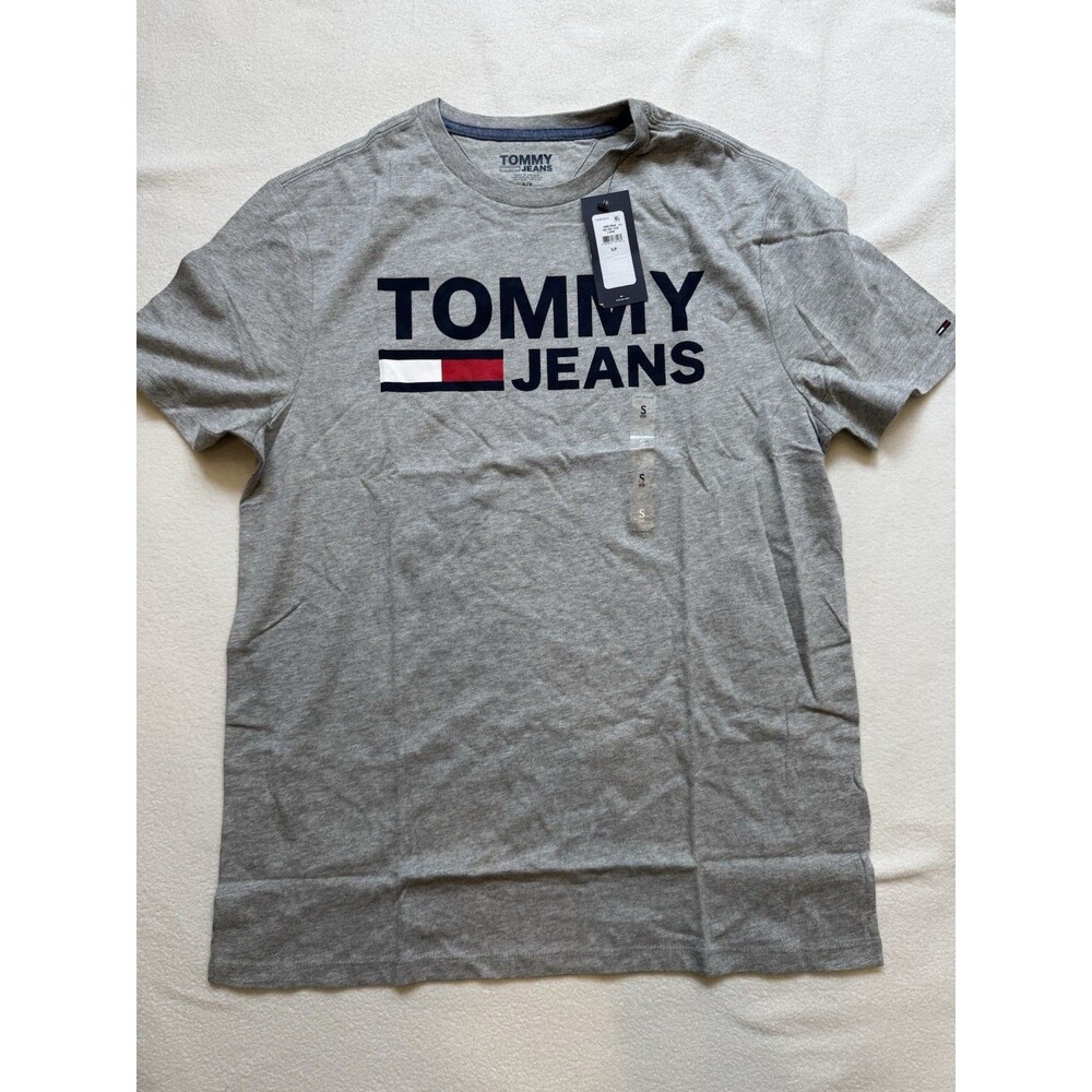 Tommy Jeans Logo T Shirt Gray Mens Small